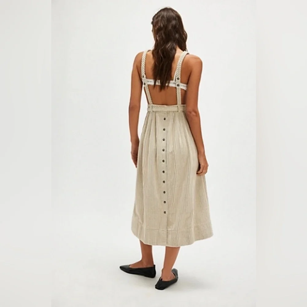 NWOT Free People The Other Side Corduroy Midi Dress - Picture 2 of 13